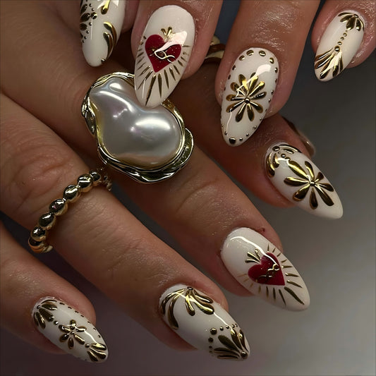 24Pcs Simple French Nails Art Tips Fake Nails 3D Design Wear