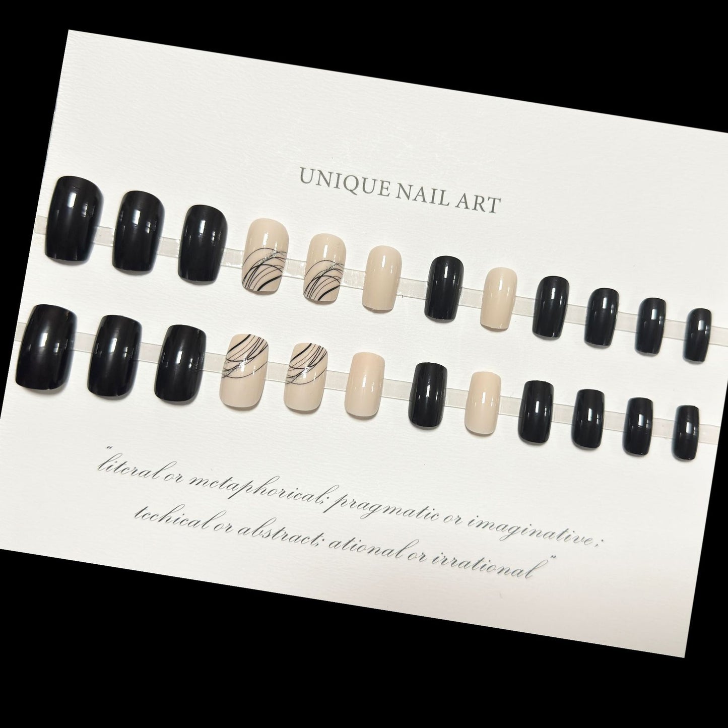 24Pcs Short Square Coffin False Nails Fake Nail