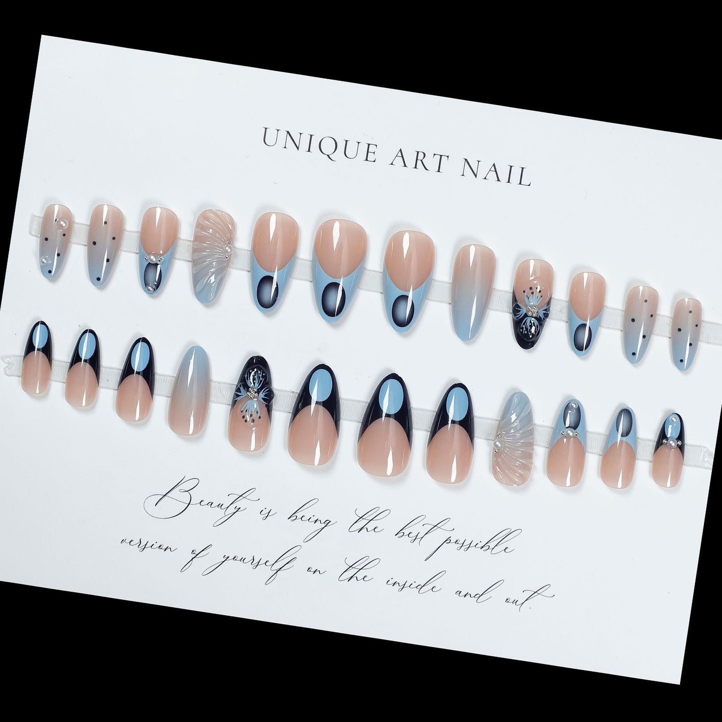 24pcs Halloween Dark Scrub Fake Nails Press on Nails Wearabl