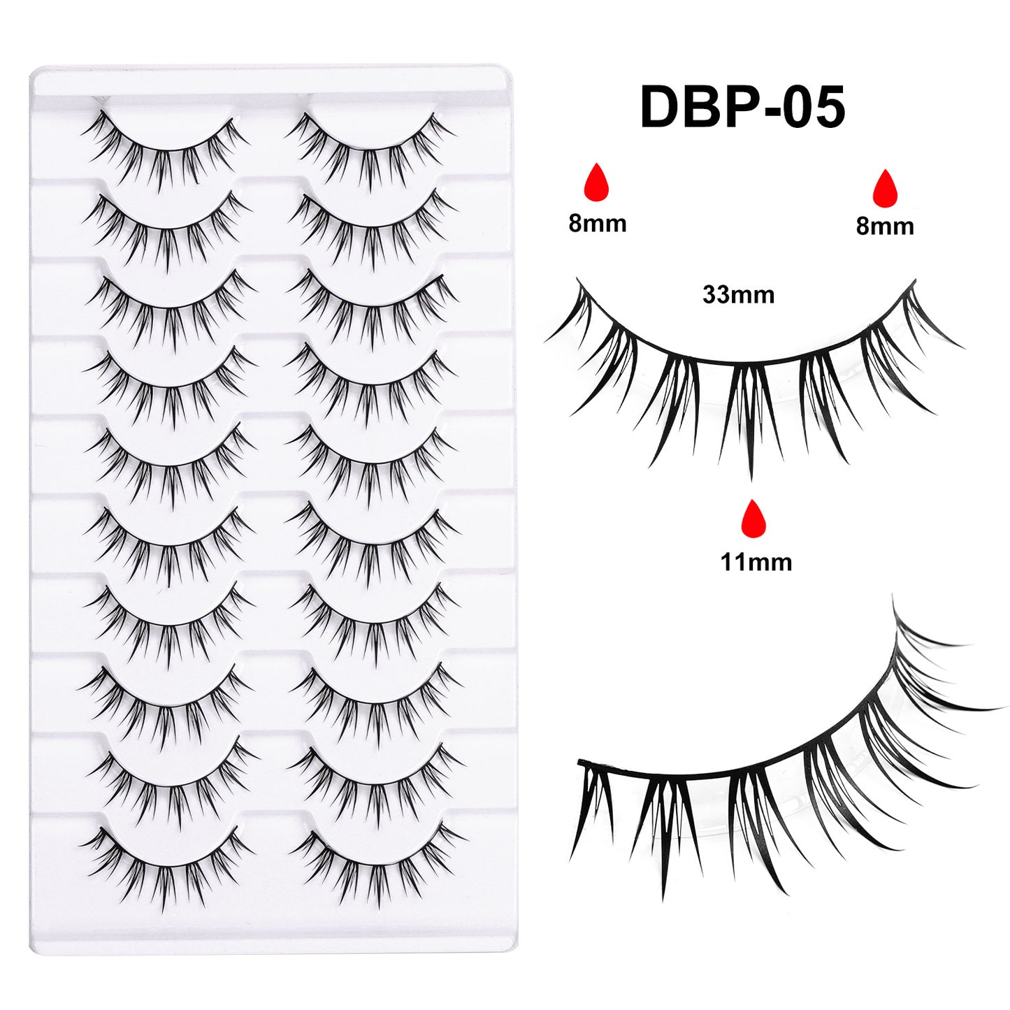 10 pairs of Little Devil Barbie Eyelash Manga Eyelash Thick Devil cosplay False Eyelash Natural European and American