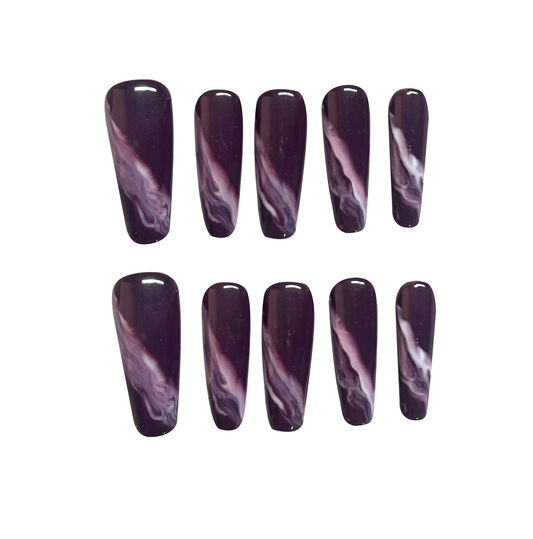 10pcs pure handmade Press On Nails purple temperament nail plate