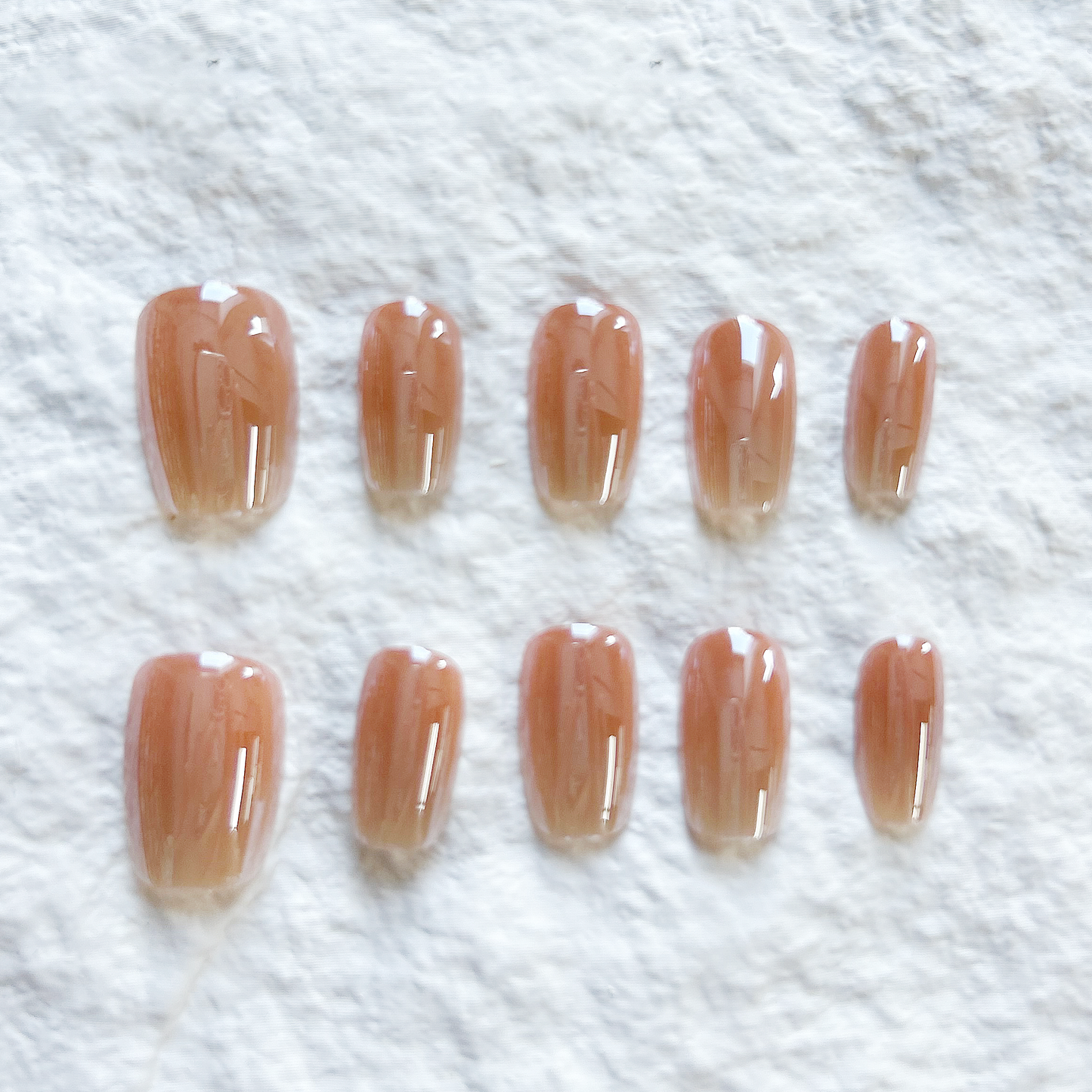 Handmade Press On Nails French Naked Pink Pure Desire Simple and Premium Gentle Whitening Nail Art Set of 10 pieces