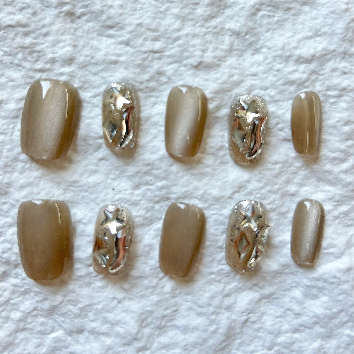 Press On Nails new high-end mid to long style light luxury handmade summer exquisite nail art nail plate set of 10 pieces