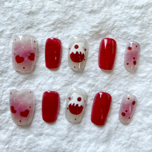 Cartoon Cute Premium Press On Nails Nail Art Handmade Short Nail Patch Cat Eye Whitening 10 Piece Set