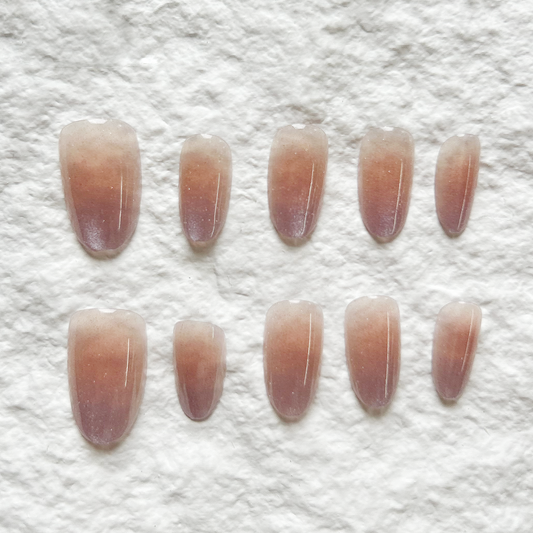 Pure Handmade Press On Nails French Pure Lust powder blusher Simple Versatile Fairy White Nail Patch 10 Pieces
