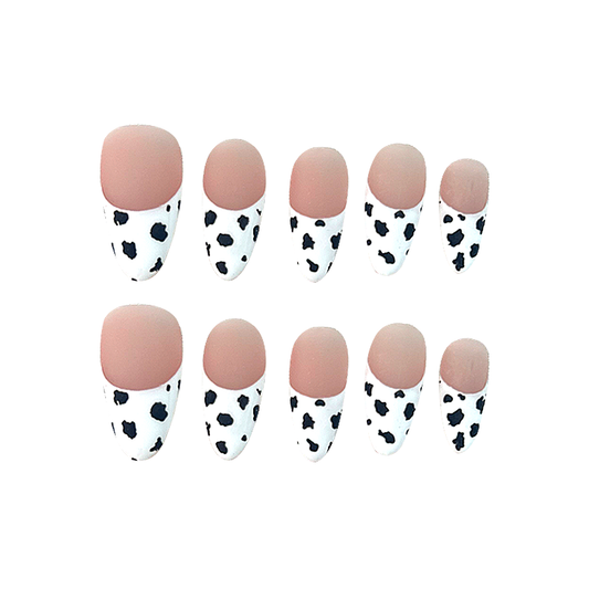 10pcs cute leopard print Kitty atmospheric new style simple and versatile ins French handmade Press On Nails temperament high-end nail art