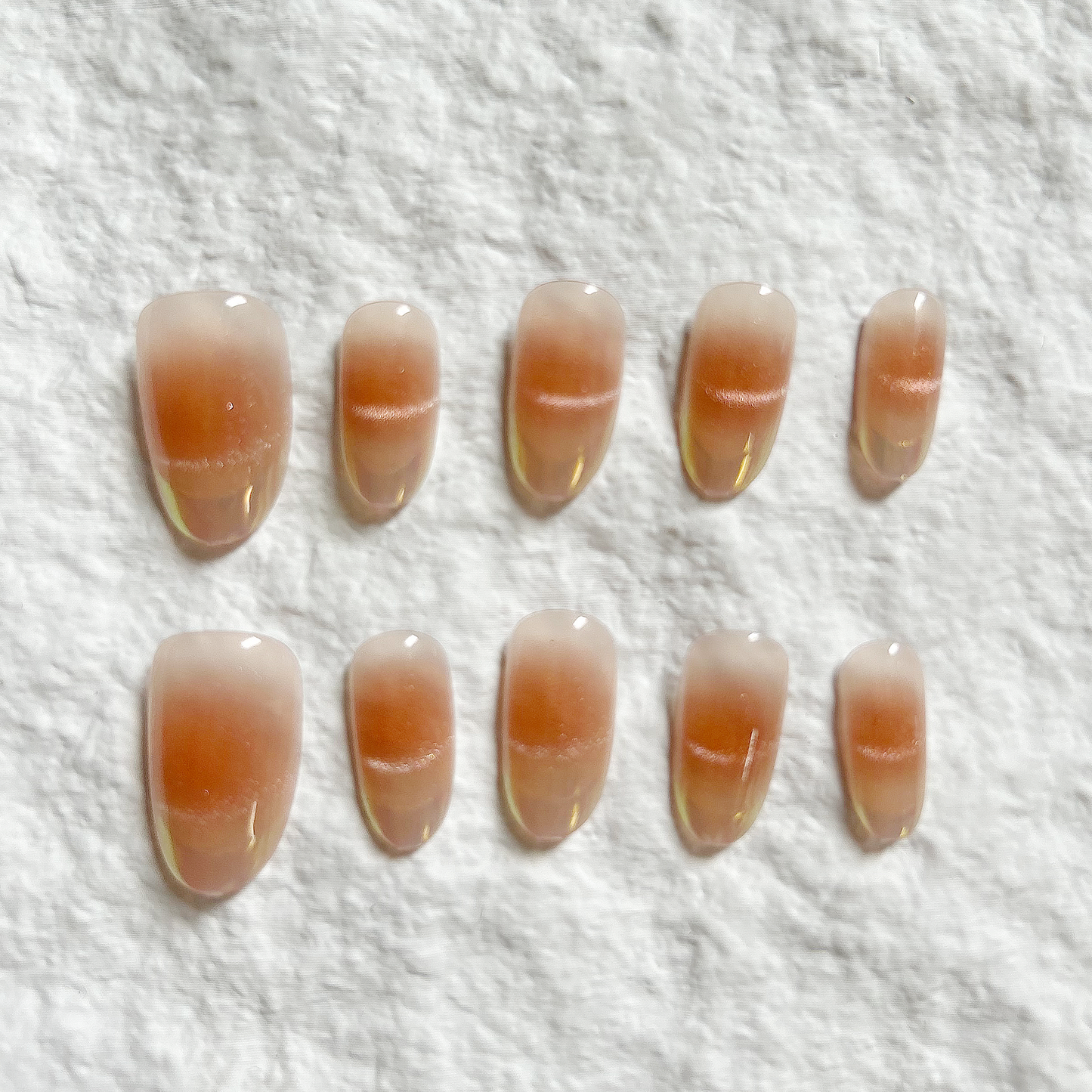 French cat eye gradient handmade Press On Nails new high-end finished almond nail 10 piece set