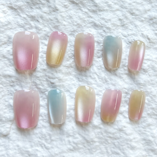 New product fake nail patch cat eye nail art finished product whitening nail art piece Press On Nails high-end wearable nail art 10 piece set