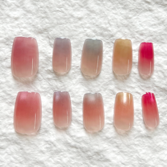 Press On Nails short handmade nail art nail patch, new high-end and versatile for commuting, convenient 10 piece set