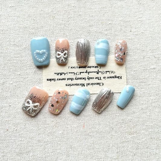 New Press on nails pearl shell nail accessories Japanese three-dimensional summer ocean scallop alloy diamond inlaid flower wreath nail decoration
