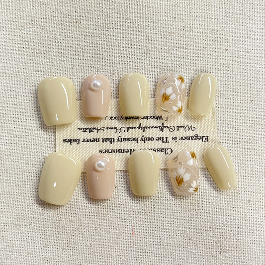 Xiaohongshu's same handmade Press on nails new nail art with high-end feel nail patch finished product short 10 pieces set