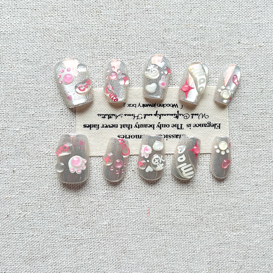 Short Girl Heart Press on Nails New Sweet, Small, Versatile, Detachable Nail Art