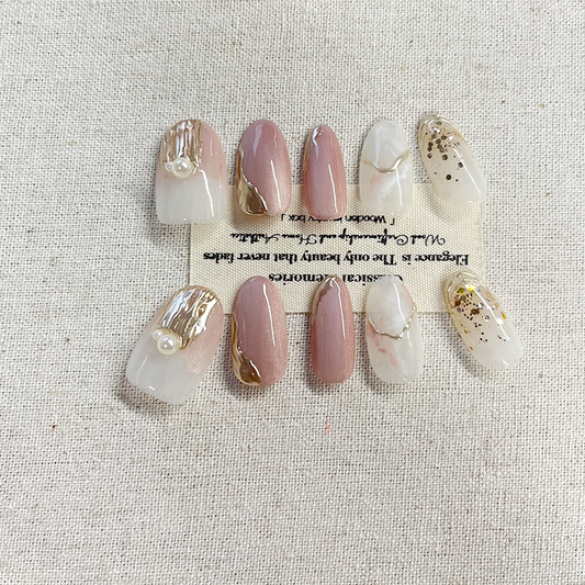 Buchirati Crystal Stone Powder Wearing Armor Sparkling Cat Eyes Super Fairy Wedding Pink New Year Nail Patch Detachable Pure Handmade Press on Nails