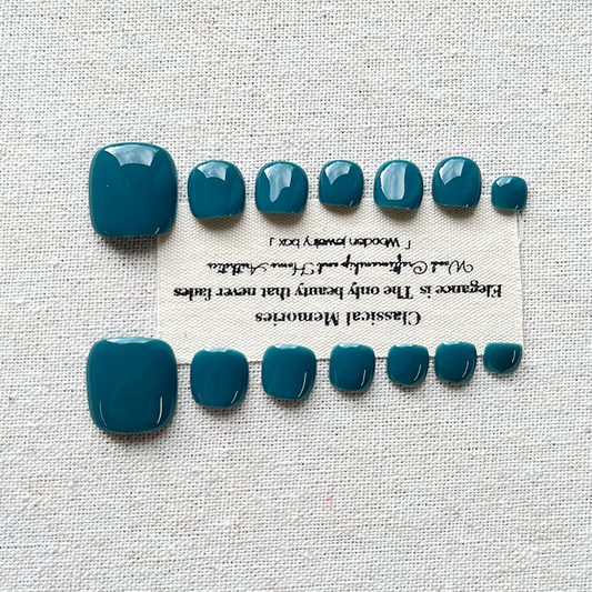 Melbourne Star River - Handmade Press on nails Melbourne Blue Cat Eye New Whitening Toenail Patch Premium
