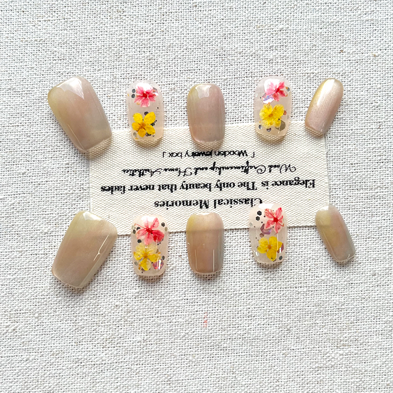 Flowing Rainbow Handmade Press on nails 25 year new minimalist and versatile cat eye nail patch for daily use