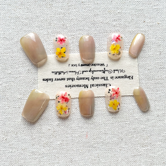 Flowing Rainbow Handmade Press on nails 25 year new minimalist and versatile cat eye nail patch for daily use
