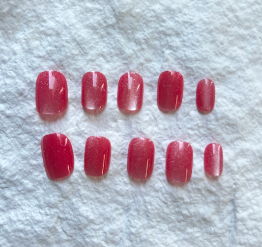 Nail Patch Finished Nail Short Solid Color Rose Pink Press On Nails Sweet Cool Simple 10 Piece Set