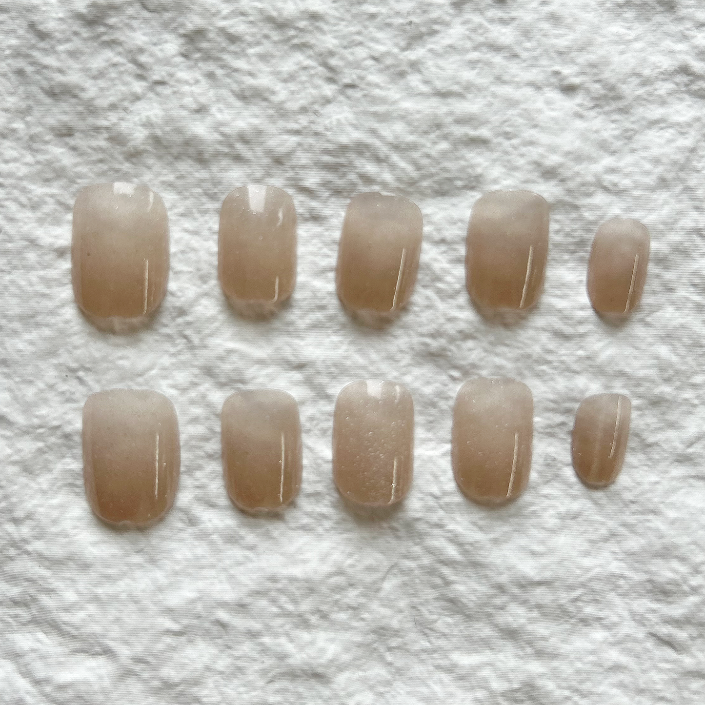 Nail Patch Finished Nail Short Solid Color Bare Color Press On Nails Simple 10 Piece Set