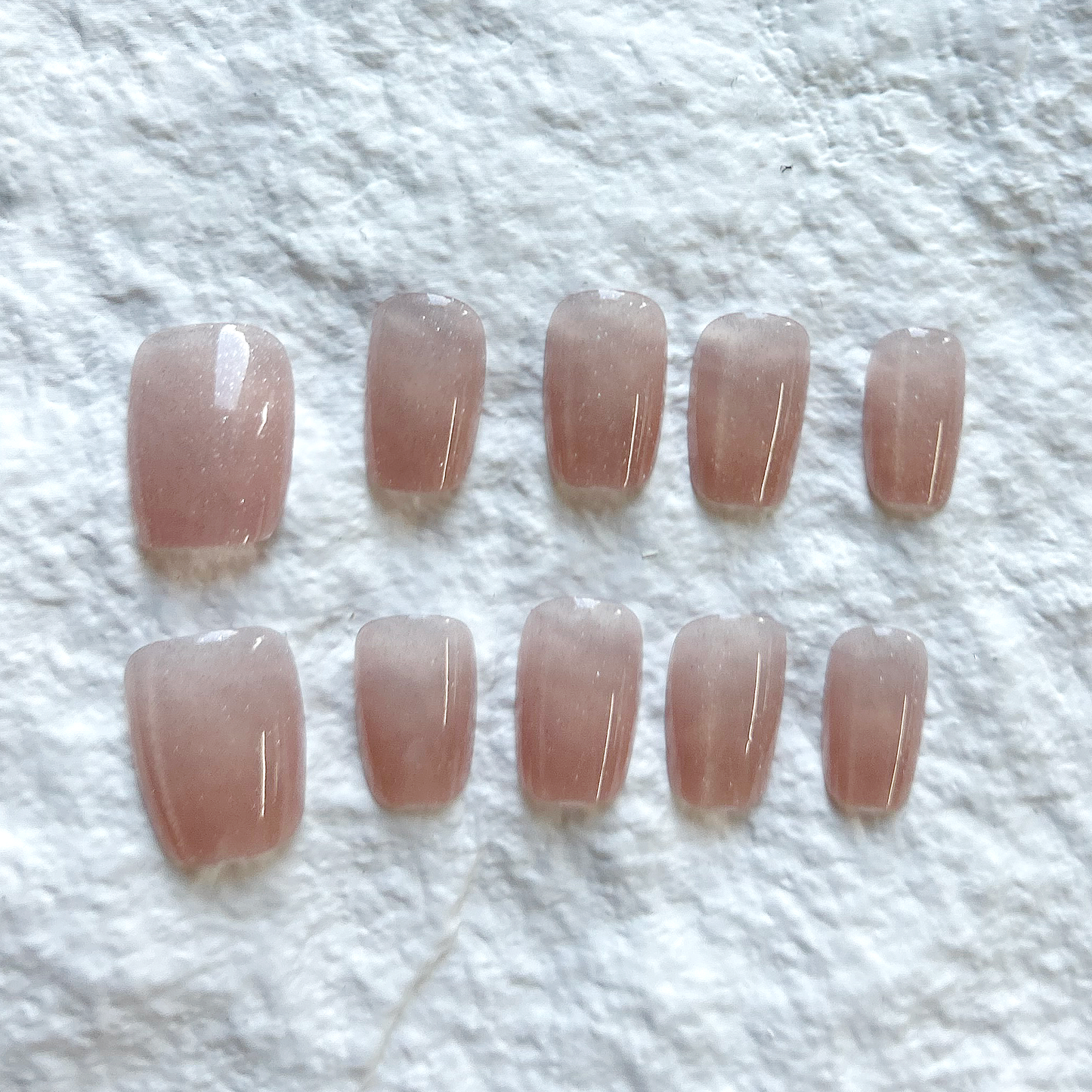 Handmade Press On Nails Naked Color Pure Desire Simple Premium Gentle Whitening Nail Art Set of 10 pieces
