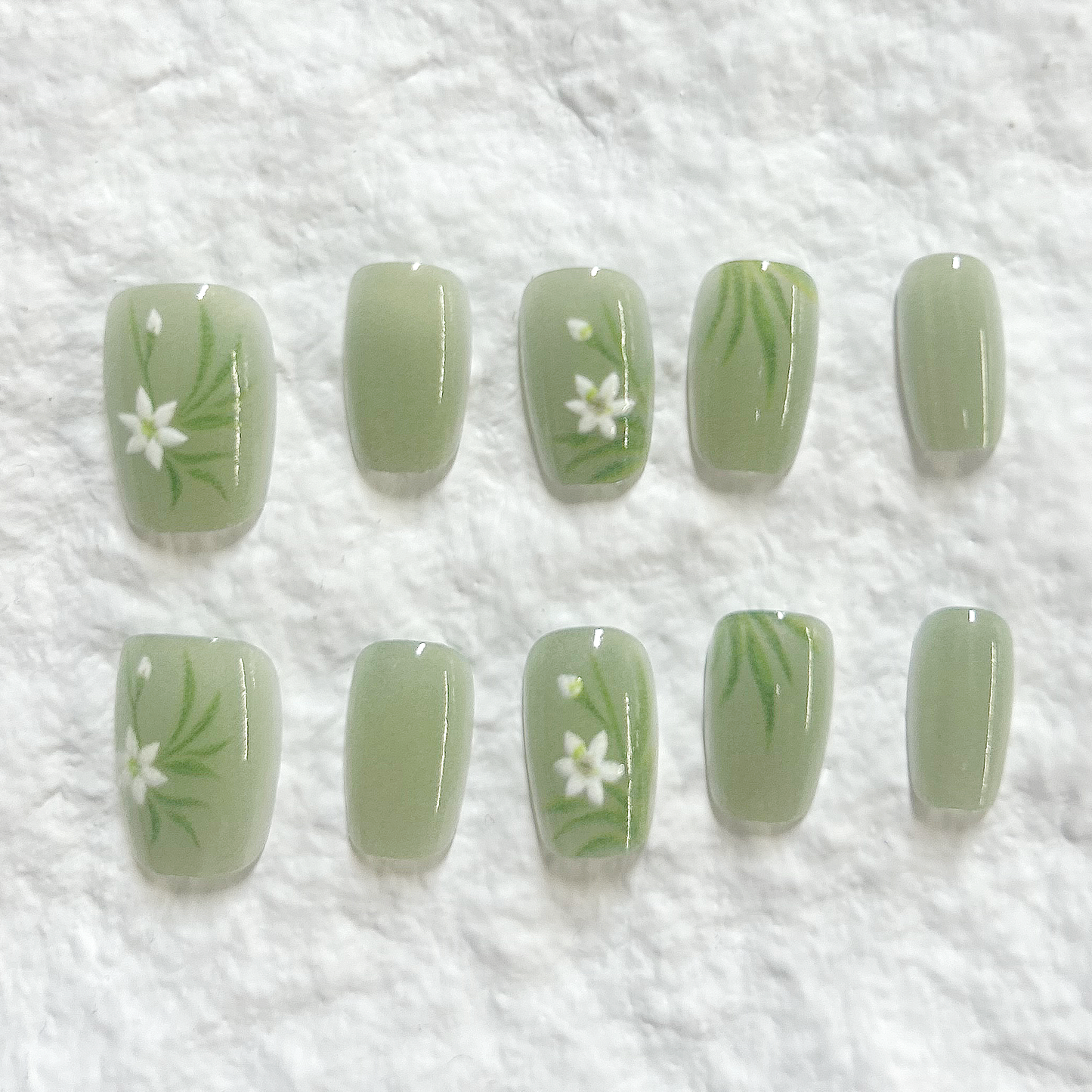【 Orchid Green Cat Eye 】 Cat Eye Handmade Press On Nails Nail Patch Nail Art Fake Nail