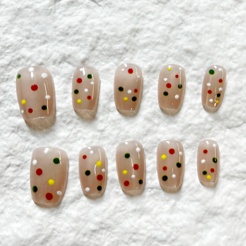 10pcs candy polka dot cat pure handmade Press On Nails nail patch nail art fake nails