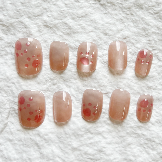10pcs Ragdoll Cat Claw Press On Nails Cute Nail Wall Feel Light Bulb Cat Eyes Cute Pinch Nail Milk High Nail Fragrance Sheet Detachable