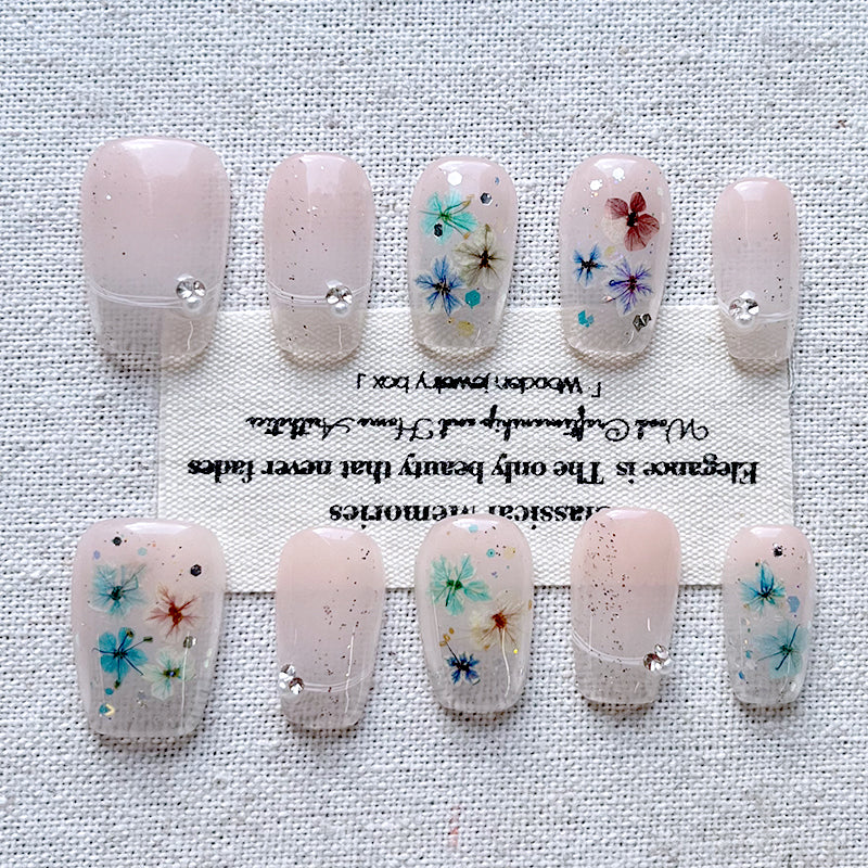 Graffiti Craft Color Handmade Short Cat Eye Nail Press on Nails Gradient Nail Electroplating Advanced Whitening New Cartoon 10 Piece Set