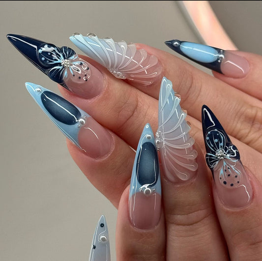 24pcs Halloween Dark Scrub Fake Nails Press on Nails Wearabl
