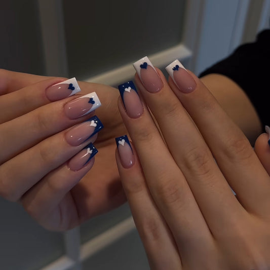 24Pcs Long Island Iced Tea Nail Patch Green Press On Nails Summer Removable Finished Nail Patch Student Nail Patch Long