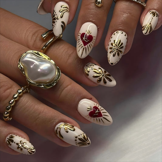 24Pcs Simple French Nails Art Tips Fake Nails 3D Design Wear