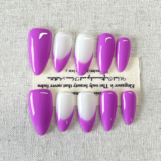 10pcs Solid Color French Handmade Nail Press On Nails