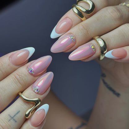 24Pcs Foreign Trade Fake Nail Press On Nails Solid Color French Removable Nail Flakes Simple Nail Flakes Nail Patch
