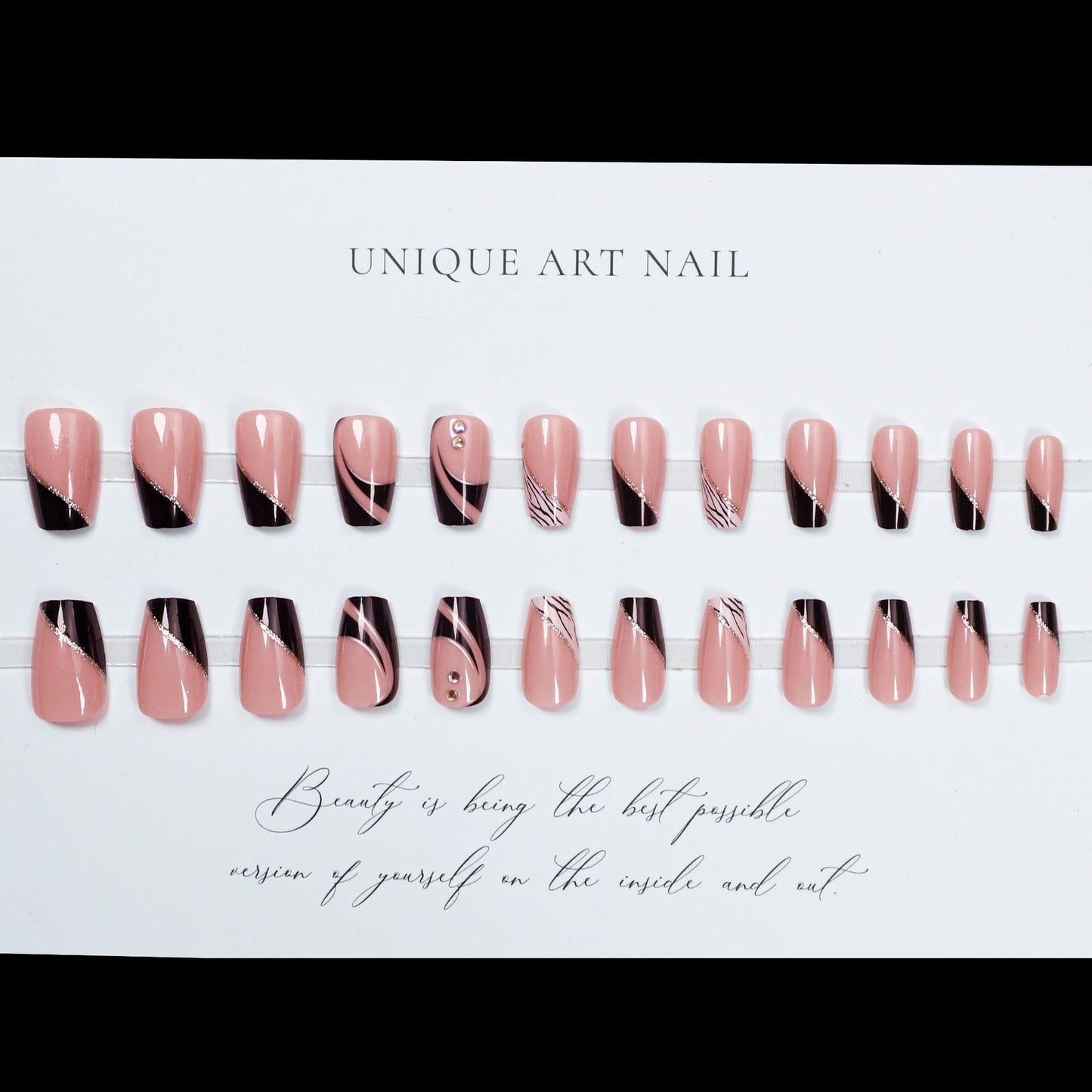 24Pcs Autumn Minimally Slanted Gradient French Little Red Book Internet Celebrity Appearance White Wearing Armor Patch Finished Product Press On Nails