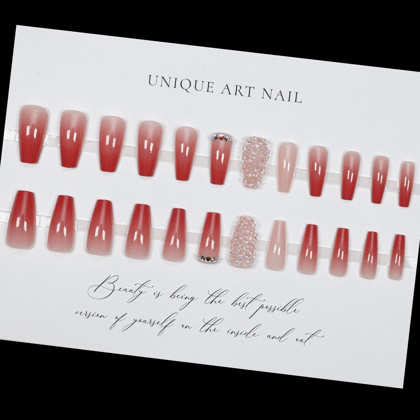 24Pcs European and American Aurora Sparkling Butterfly French Fake Nail Sparkling Ins Style Fashion Versatile Nail Slices Press On Nails