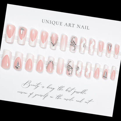 24pc detachable ballet coffin french Fake Nails with designs
