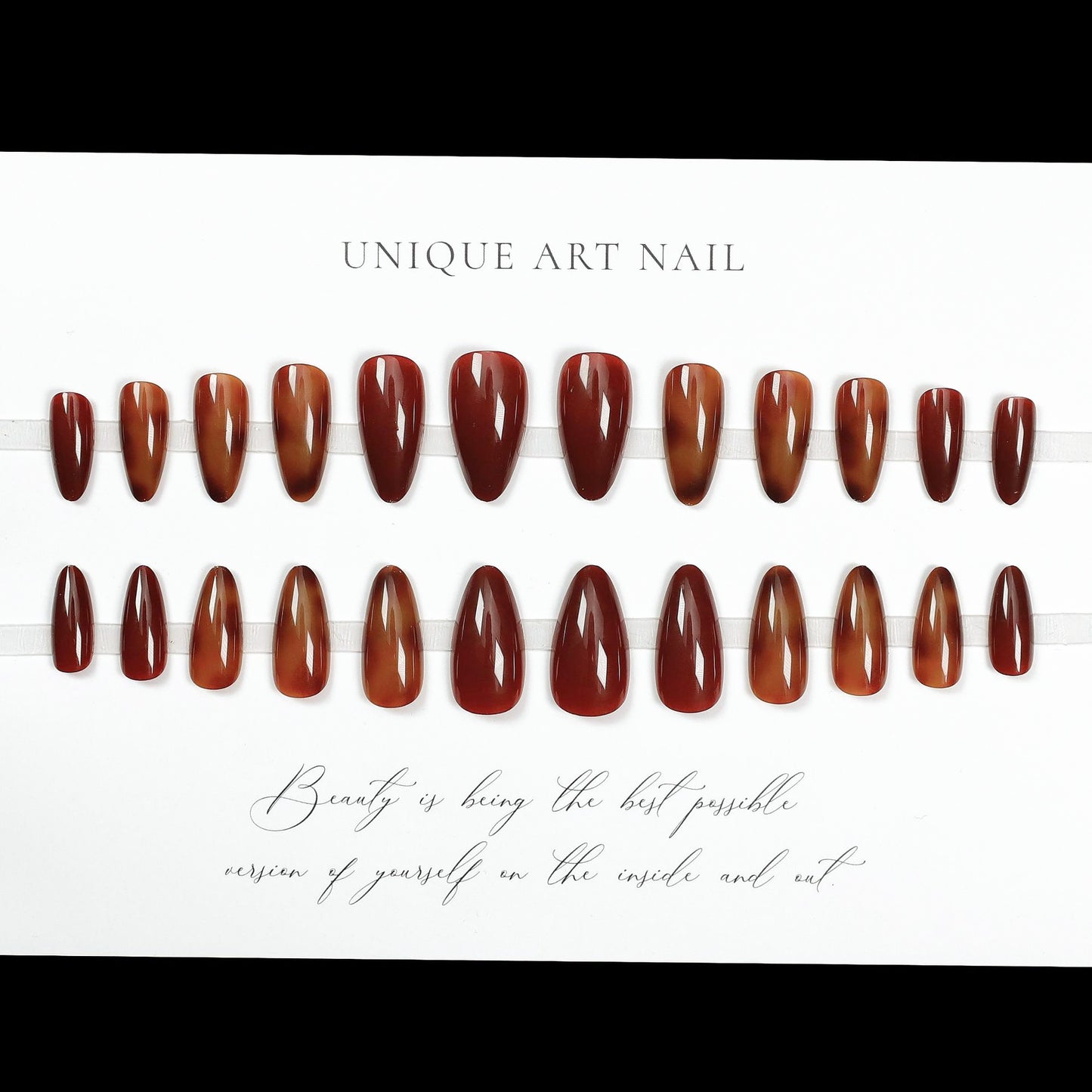 24Pcs Dreamland · New Nail Art Retro Champagne Gold Bronze Mirror Magic Mirror Powder Nail Accessories Press On Nails
