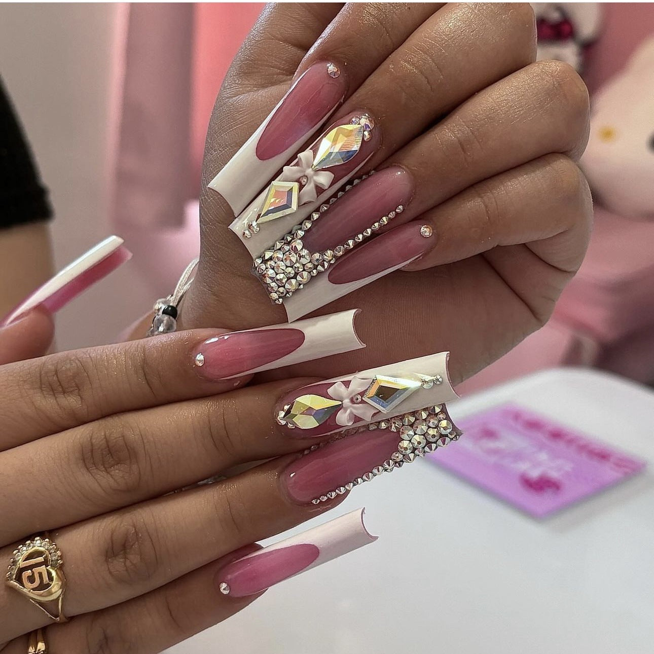 24Pcs Dreamland · New Nail Art Retro Champagne Gold Bronze Mirror Magic Mirror Powder Nail Accessories Press On Nails