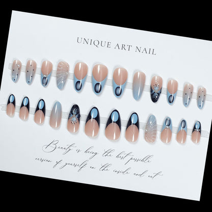 24pcs Halloween Dark Scrub Fake Nails Press on Nails Wearabl