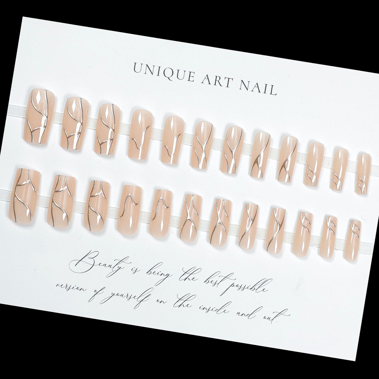 24pcs Line Spicy Girl Cool Style Press On Nails
