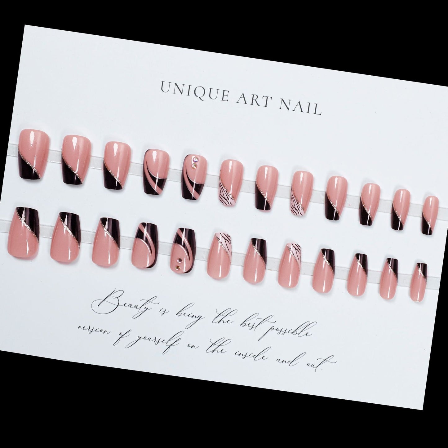 24Pcs Autumn Minimally Slanted Gradient French Little Red Book Internet Celebrity Appearance White Wearing Armor Patch Finished Product Press On Nails