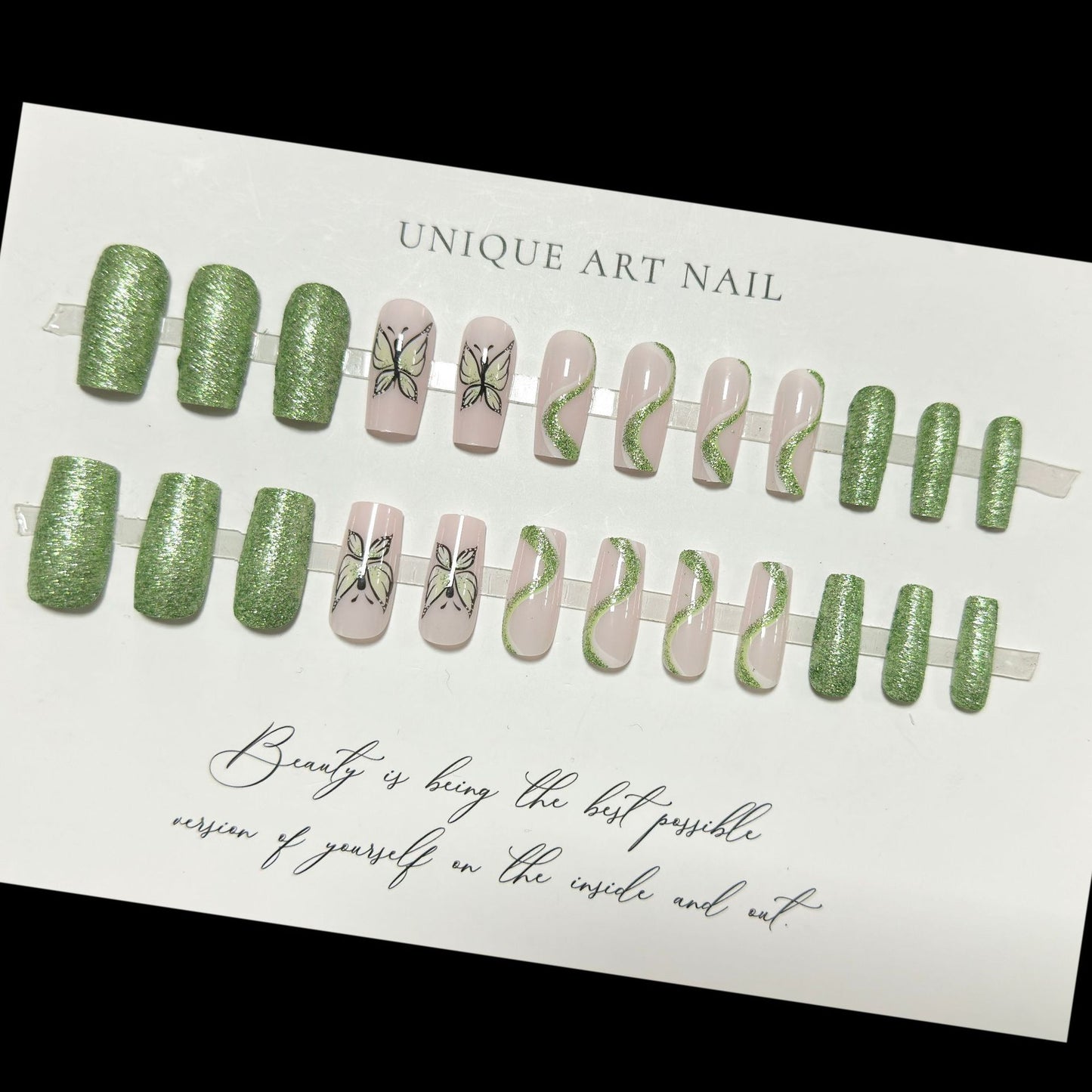 24pcs Halloween False Nails Wearable French Long Fake Nails