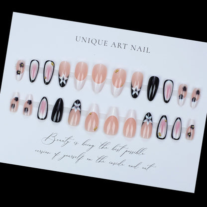 24Pcs 3D water droplet wearable nail plate flower repeatable nail art fake nail French Press On Nails nail plate