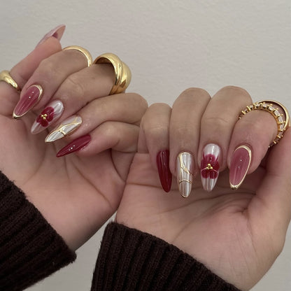 24PCS Simple Buchirati Ins Style Gentle Original Premium High Charm Light Luxury Press On Nails Nail Long Edition