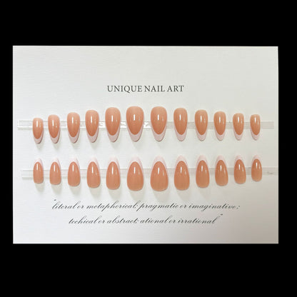 24Pcs white minimalist style pure desire French Press On Nails European and American ins style nail art sheets nails