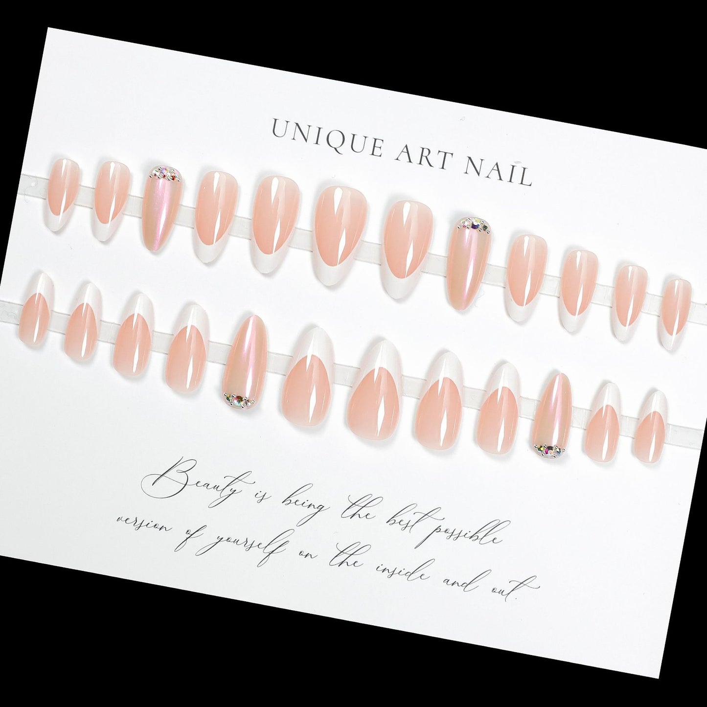 24Pcs Foreign Trade Fake Nail Press On Nails Solid Color French Removable Nail Flakes Simple Nail Flakes Nail Patch