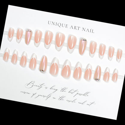 24Pcs Foreign Trade Fake Nail Press On Nails Solid Color French Removable Nail Flakes Simple Nail Flakes Nail Patch