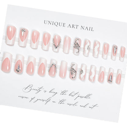 24pc detachable ballet coffin french Fake Nails with designs