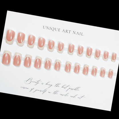 24PCS Nail Press On Nails Long Style Sparkling Color Diamond Bow, European and American Fake Nail Patch, False Nail Patch