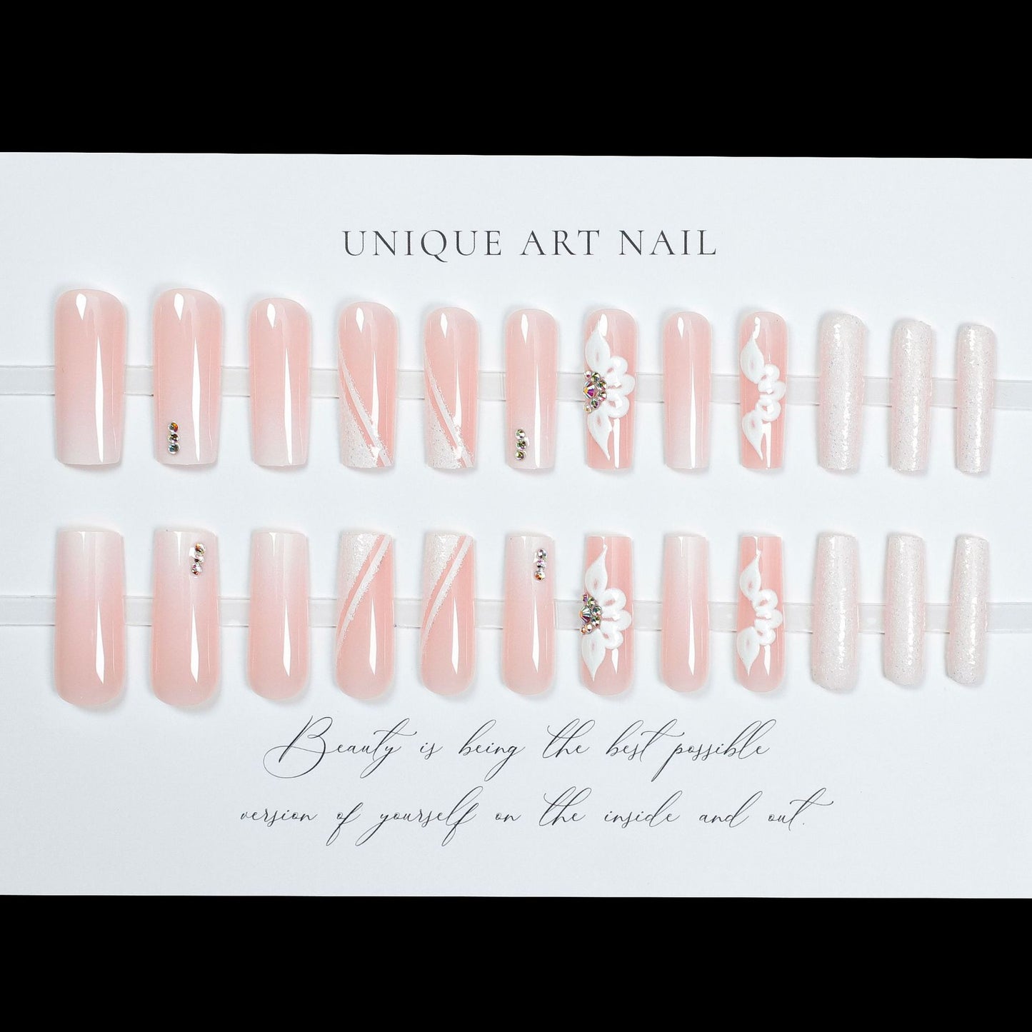 24Pcs Ballet Armor Sparkling Diamond Nail Slices Sweet and Spicy Girl Ins Style Fake Nail Diamond Press On Nails Summer New Product
