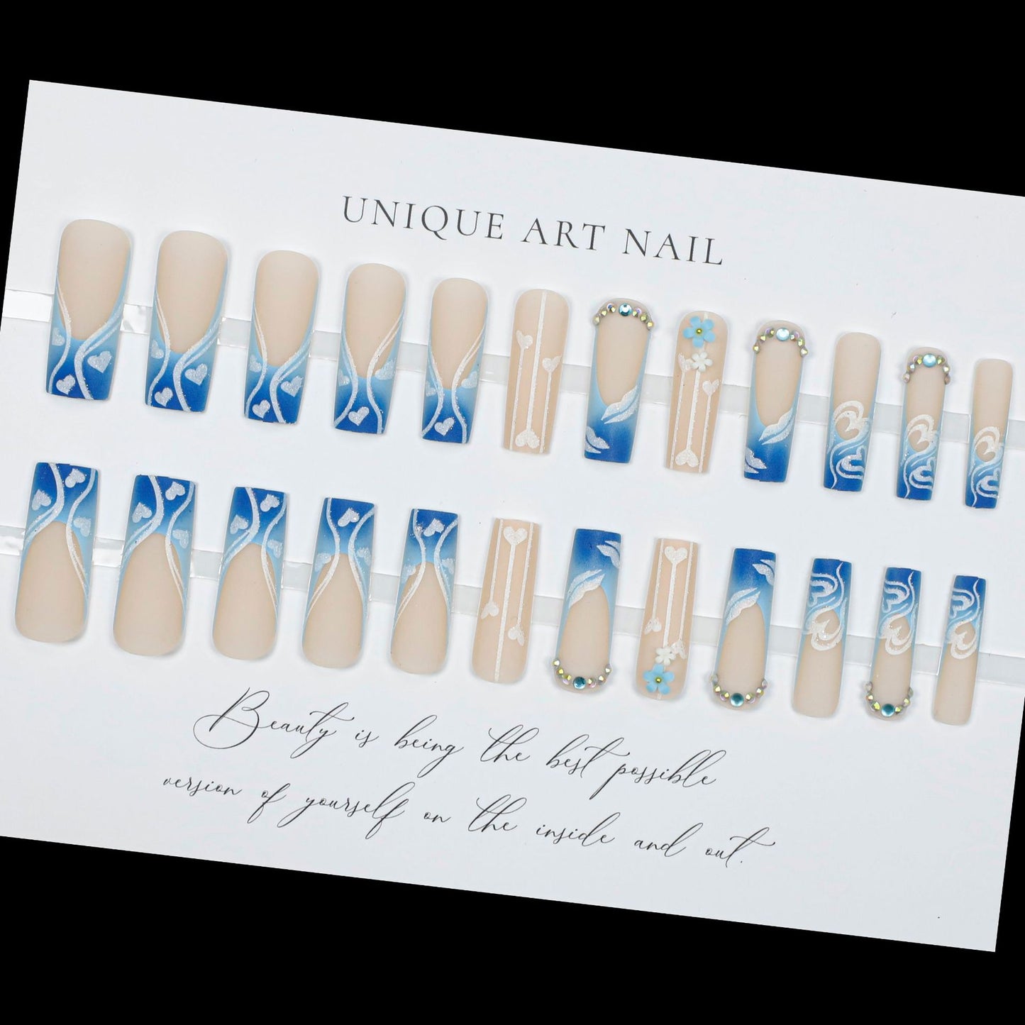 24Pcs popular relief white semi transparent floral nail art pure desire style pink small floral nail stickers Press On Nails jewelry